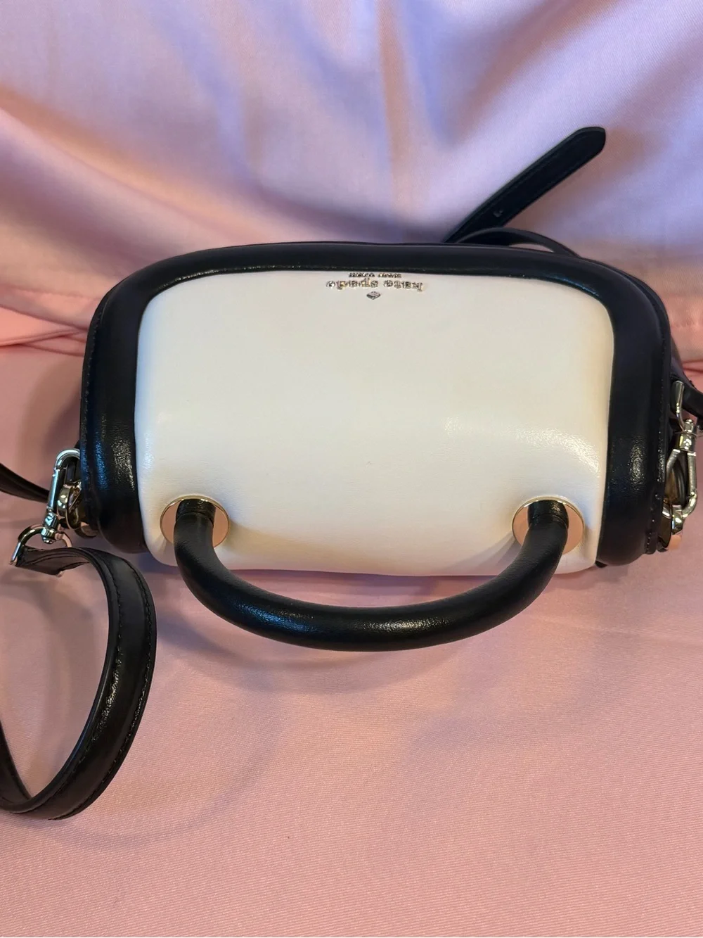 kate spade Black & White Limited Edition Puffy Leather Crossbody Satchel